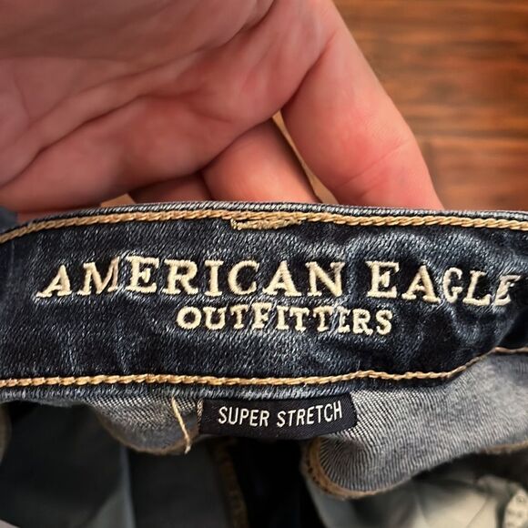 American Eagle Factory Blue Distressed Denim Jeggings Festival Casual Co… - Picture 7 of 9